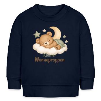 Schlafender Baer Baby Geburtstagsgeschenk - Baby Organic Sweatshirt Baby Changer von Stanley/Stella - Navy - Vorne