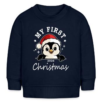 Mein erstes Weihnachten 2026 - Baby Organic Sweatshirt Baby Changer von Stanley/Stella - Navy - Vorne