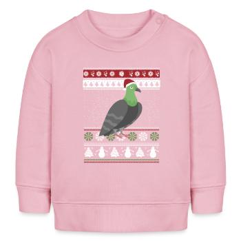 Ugly Christmas Taube - Baby Organic Sweatshirt Baby Changer von Stanley/Stella - Hellrosa - Vorne