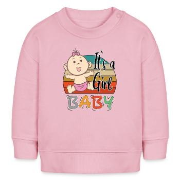 Baby It s a Girl Mädchen Retro - Baby Organic Sweatshirt Baby Changer von Stanley/Stella - Hellrosa - Vorne