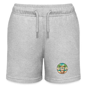 Pixie Bob Katzenrasse Cartoon Sonnenbrille Strand - Kinder Organic Joggingshorts Mini Bolter von Stanley/Stella - Grau meliert - Vorne