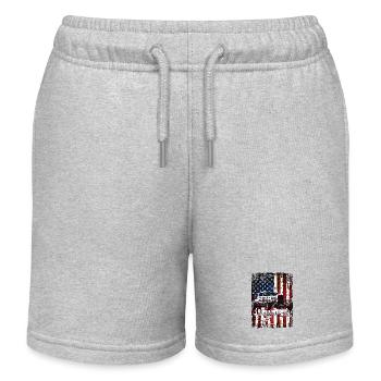Hot Rod Flagge Americana - Kinder Organic Joggingshorts Mini Bolter von Stanley/Stella - Grau meliert - Vorne