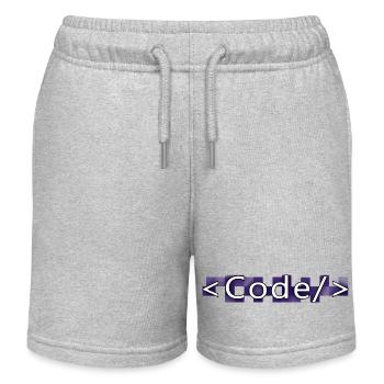 Code style (purple) - Kids Organic Sweat Shorts by Stanley/Stella - heather grey - Front
