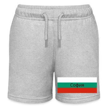 Sofia Stadt in bulgarischer Flagge - Kinder Organic Joggingshorts Mini Bolter von Stanley/Stella - Grau meliert - Vorne