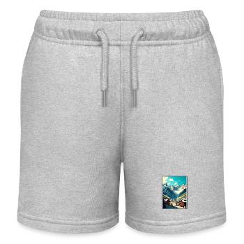 Soelden Austria Vintage Reiseposter WPA Souvenir - Kinder Organic Joggingshorts Mini Bolter von Stanley/Stella - Grau meliert - Vorne