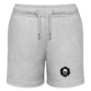 Sofia Skyline Bulgarien Flagge Reise Souvenir - Kinder Organic Joggingshorts Mini Bolter von Stanley/Stella - Grau meliert - Vorne