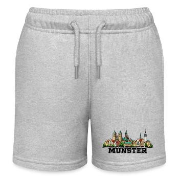Münster Skyline Stadtmotiv - Kinder Organic Joggingshorts Mini Bolter von Stanley/Stella - Grau meliert - Vorne
