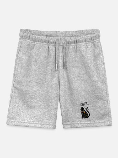 Schnurrrsalabimbam - Gib mir Snacks! - Katze - Kinder Organic Joggingshorts Mini Bolter von Stanley/Stella - Grau meliert - Vorne