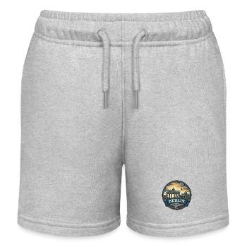 Berlin, Deutschland Reiseabzeichen Brandenburger Tor Geschenk - Kinder Organic Joggingshorts Mini Bolter von Stanley/Stella - Grau meliert - Vorne