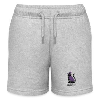 Macht Platz ihr Magielosen! – Schwarze Katze Hexe - Kinder Organic Joggingshorts Mini Bolter von Stanley/Stella - Grau meliert - Vorne