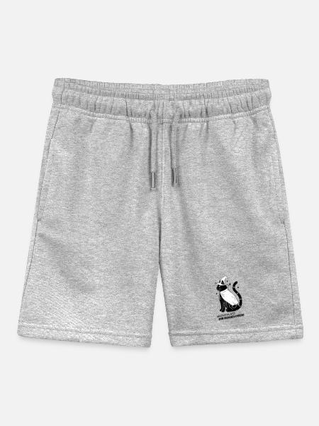 Macht Platz ihr Magielosen! – Schwarze Katze Hexe - Kinder Organic Joggingshorts Mini Bolter von Stanley/Stella - Grau meliert - Vorne