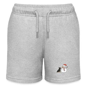 Rottweiler klaut Schneemann den Stockarm - Kinder Organic Joggingshorts Mini Bolter von Stanley/Stella - Grau meliert - Vorne