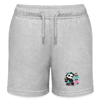 Panda Skate: Mein Tempo Mein Weg - Kinder Organic Joggingshorts Mini Bolter von Stanley/Stella - Grau meliert - Vorne