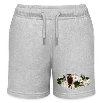 Red Admiral Butterfly auf Asters - Kinder Organic Joggingshorts Mini Bolter von Stanley/Stella - Grau meliert - Vorne