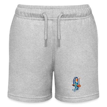 Meeresportal – Welle Sonne und blaues Tor - Kinder Organic Joggingshorts Mini Bolter von Stanley/Stella - Grau meliert - Vorne