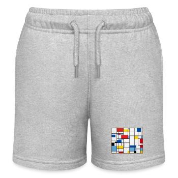 Mondrian Lines Primärfarbenspiel - Kinder Organic Joggingshorts Mini Bolter von Stanley/Stella - Grau meliert - Vorne