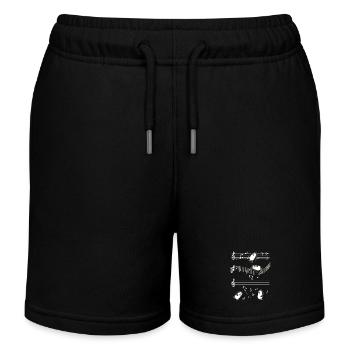 Musikalische Pinguine auf Notenbalken - Kinder Organic Joggingshorts Mini Bolter von Stanley/Stella - Schwarz - Vorne