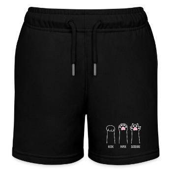 Rock Paper Scissors - Cat Paws - Kids Organic Sweat Shorts by Stanley/Stella - black - Front