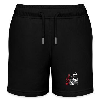 Cat Cats Sheet Music Musician - Kids Organic Sweat Shorts by Stanley/Stella - black - Front