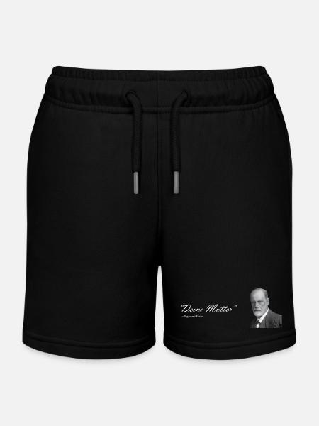 " Deine Mutter " Sigmund Freud - Kinder Organic Joggingshorts Mini Bolter von Stanley/Stella - Schwarz