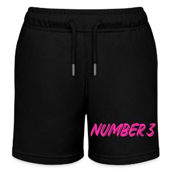 Number 3 - drei - dritter - dritte - 3 - Nummer 3 - Kinder Organic Joggingshorts Mini Bolter von Stanley/Stella - Schwarz - Vorne