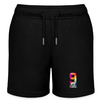 9 YEARS OF BEING AWESOME 9TH BIRTHDAY - Kids Organic Sweat Shorts by Stanley/Stella - black - Front