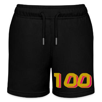 100. 100 YEARS. 100th ANNIVERSARY. 100 BIRTHDAY - Kids Organic Sweat Shorts by Stanley/Stella - black - Front