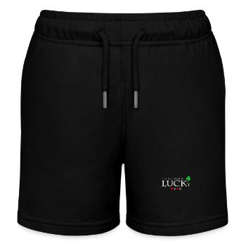 I‘d Rather Be Lucky Spruch Pokerspieler Geschenk - Kinder Organic Joggingshorts Mini Bolter von Stanley/Stella - Schwarz - Vorne