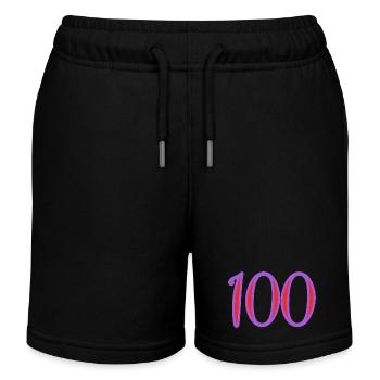 100. 100 YEARS. 100th ANNIVERSARY. 100 BIRTHDAY - Kids Organic Sweat Shorts by Stanley/Stella - black - Front