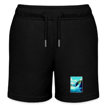 Rhine Falls Switzerland Vintage Travel Poster WPA - Kids Organic Sweat Shorts by Stanley/Stella - black - Front