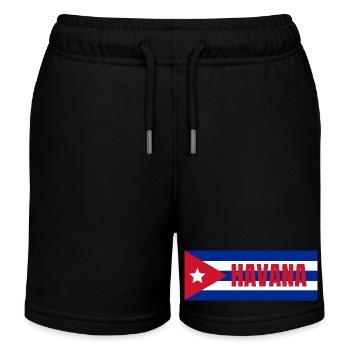 Havana City in Cuban Flag - Kids Organic Sweat Shorts by Stanley/Stella - black - Front