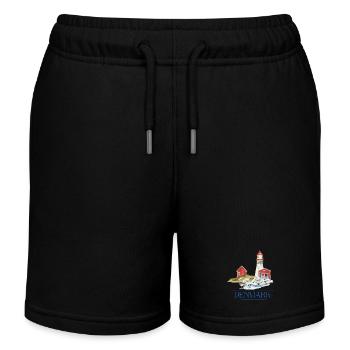 Denmark lighthouse tiny house by the sea - Kids Organic Sweat Shorts by Stanley/Stella - black - Front