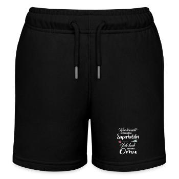 Superheldin Familie Oma - Kinder Organic Joggingshorts Mini Bolter von Stanley/Stella - Schwarz - Vorne
