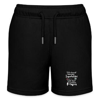 Superhelden Familie Papa - Kinder Organic Joggingshorts Mini Bolter von Stanley/Stella - Schwarz - Vorne