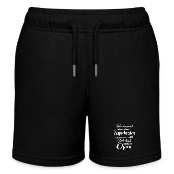 Superhelden Familie Opa - Kinder Organic Joggingshorts Mini Bolter von Stanley/Stella - Schwarz - Vorne
