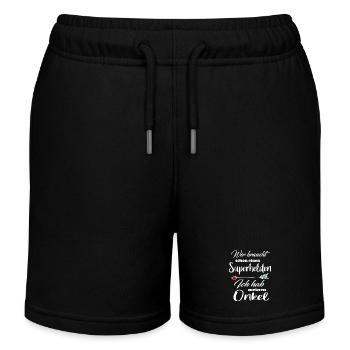 Superhelden Familie Onkel - Kinder Organic Joggingshorts Mini Bolter von Stanley/Stella - Schwarz - Vorne