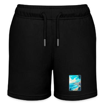 Nizza Frankreich Vintage Reiseplakat WPA Kunst Souvenir - Kinder Organic Joggingshorts Mini Bolter von Stanley/Stella - Schwarz - Vorne