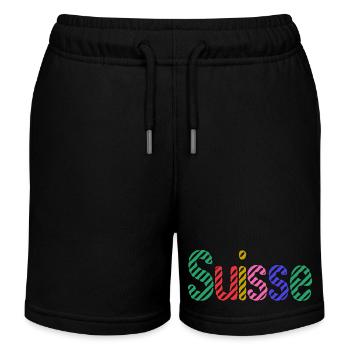 SCHWEIZ. HUMOR. LAND. FLAGGE. GENF. LAUSANNE - Kinder Organic Joggingshorts Mini Bolter von Stanley/Stella - Schwarz - Vorne