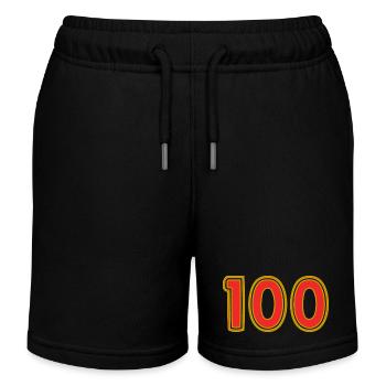 100. 100 YEARS. 100th ANNIVERSARY. 100 BIRTHDAY - Kids Organic Sweat Shorts by Stanley/Stella - black - Front
