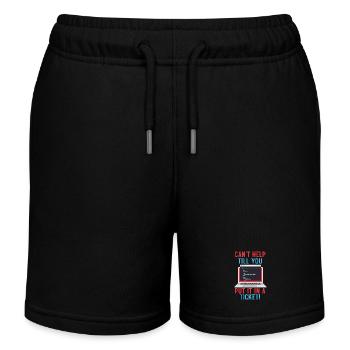 I.T. Ich bin nur wegen des Cache hier - Kinder Organic Joggingshorts Mini Bolter von Stanley/Stella - Schwarz - Vorne