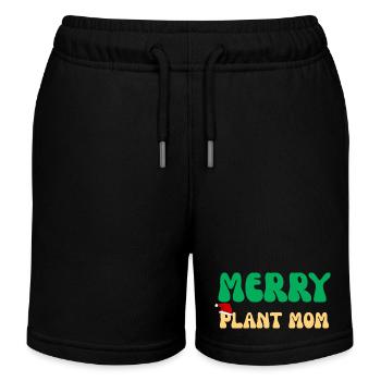 Fröhliche Pflanzenmama Weihnachtsgeschenk Pflanzenliebhaber Feiertag - Kinder Organic Joggingshorts Mini Bolter von Stanley/Stella - Schwarz - Vorne