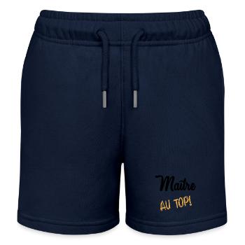 MEISTER. MEISTER. VIELEN DANK. DANKE, MEISTER - Kinder Organic Joggingshorts Mini Bolter von Stanley/Stella - Navy - Vorne