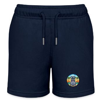 Neapolitanische Dogge Hunderasse Cartoon Sonnenbrille - Kinder Organic Joggingshorts Mini Bolter von Stanley/Stella - Navy - Vorne