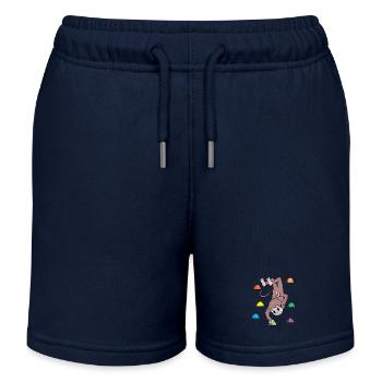 Affe an der Kletterwand - Klettern - Geschenk - Kinder Organic Joggingshorts Mini Bolter von Stanley/Stella - Navy - Vorne