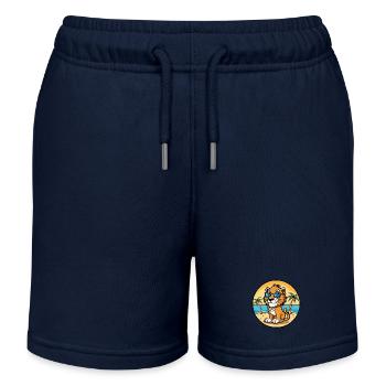 Liger Hybrid Löwe Tiger Katzenrasse Cartoon Strand - Kinder Organic Joggingshorts Mini Bolter von Stanley/Stella - Navy - Vorne