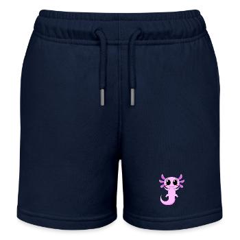 Axolotl Peace Zeichen - Kinder Organic Joggingshorts Mini Bolter von Stanley/Stella - Navy - Vorne