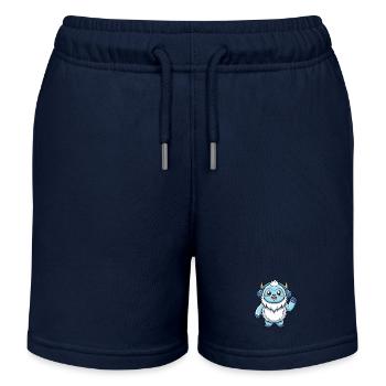 Yeti Lustige Zeichentrickfigur Kopfhörer Musik - Kinder Organic Joggingshorts Mini Bolter von Stanley/Stella - Navy - Vorne