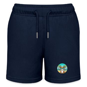Hantilly Tiffany Katzenrasse Cartoon Sonnenbrille Strand - Kinder Organic Joggingshorts Mini Bolter von Stanley/Stella - Navy - Vorne