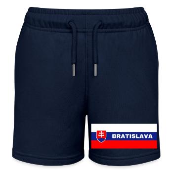 Stadt Bratislava in slowakischer Flagge - Kinder Organic Joggingshorts Mini Bolter von Stanley/Stella - Navy - Vorne