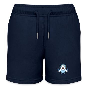 Yeti Lustige Zeichentrickfigur Kopfhörer Musik - Kinder Organic Joggingshorts Mini Bolter von Stanley/Stella - Navy - Vorne
